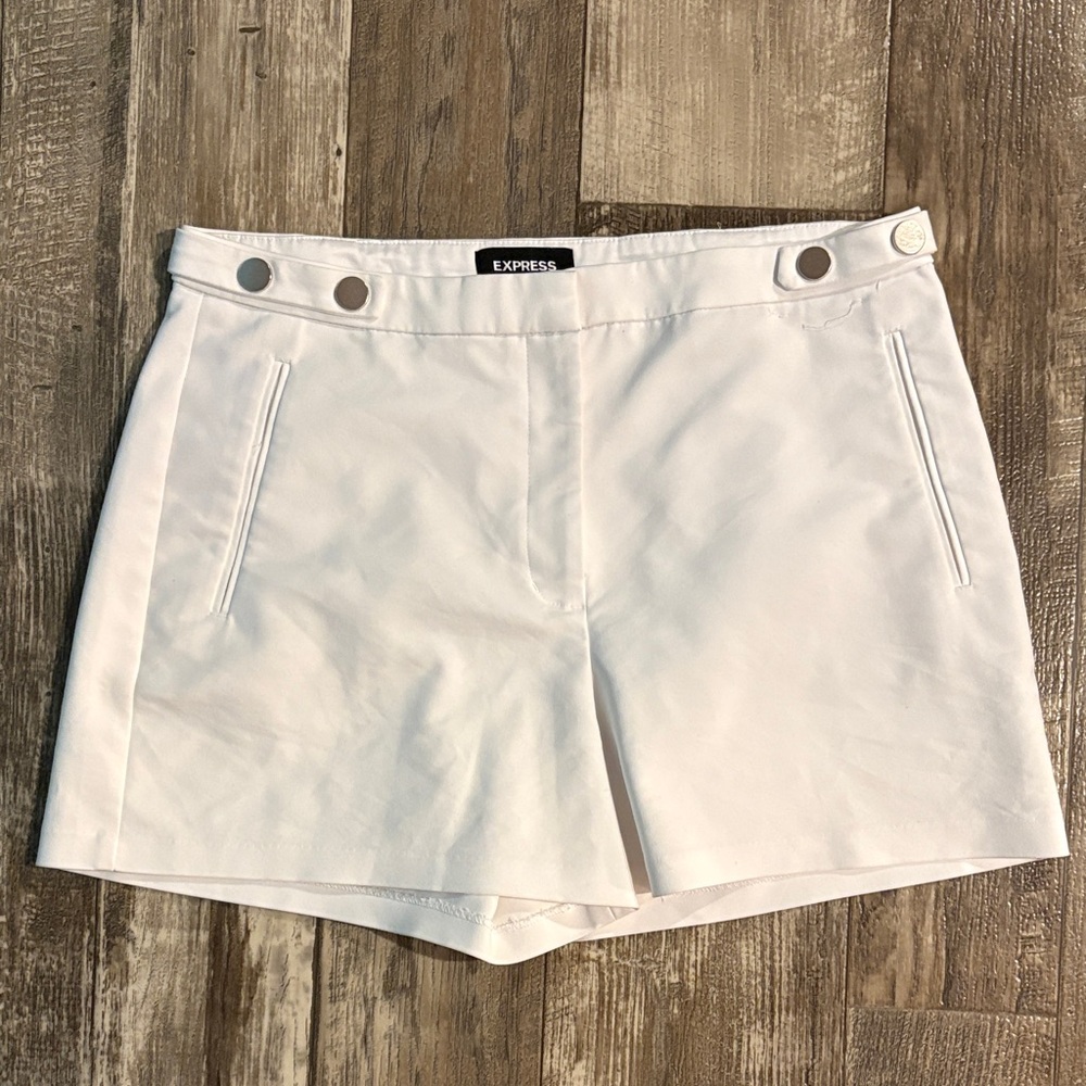 Express Women's Preppy High Waist White Shorts